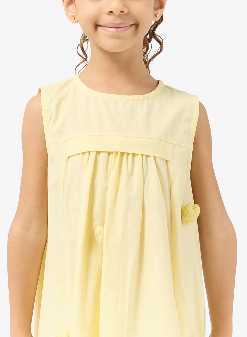 Pinata Yellow Heart Sleeveless Summer Dress